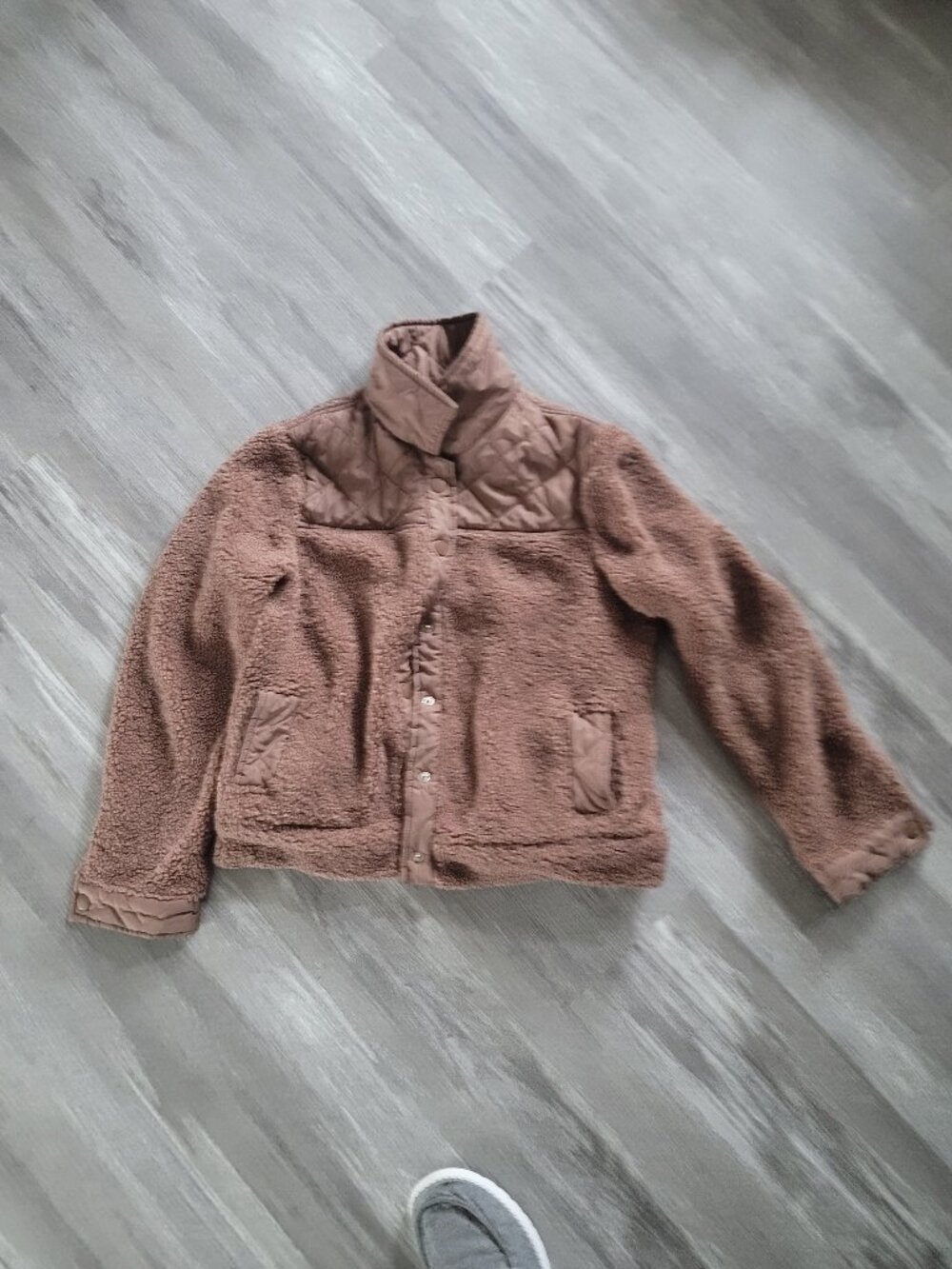 womens Falls Creek full button up sherpa jacket coat - size S